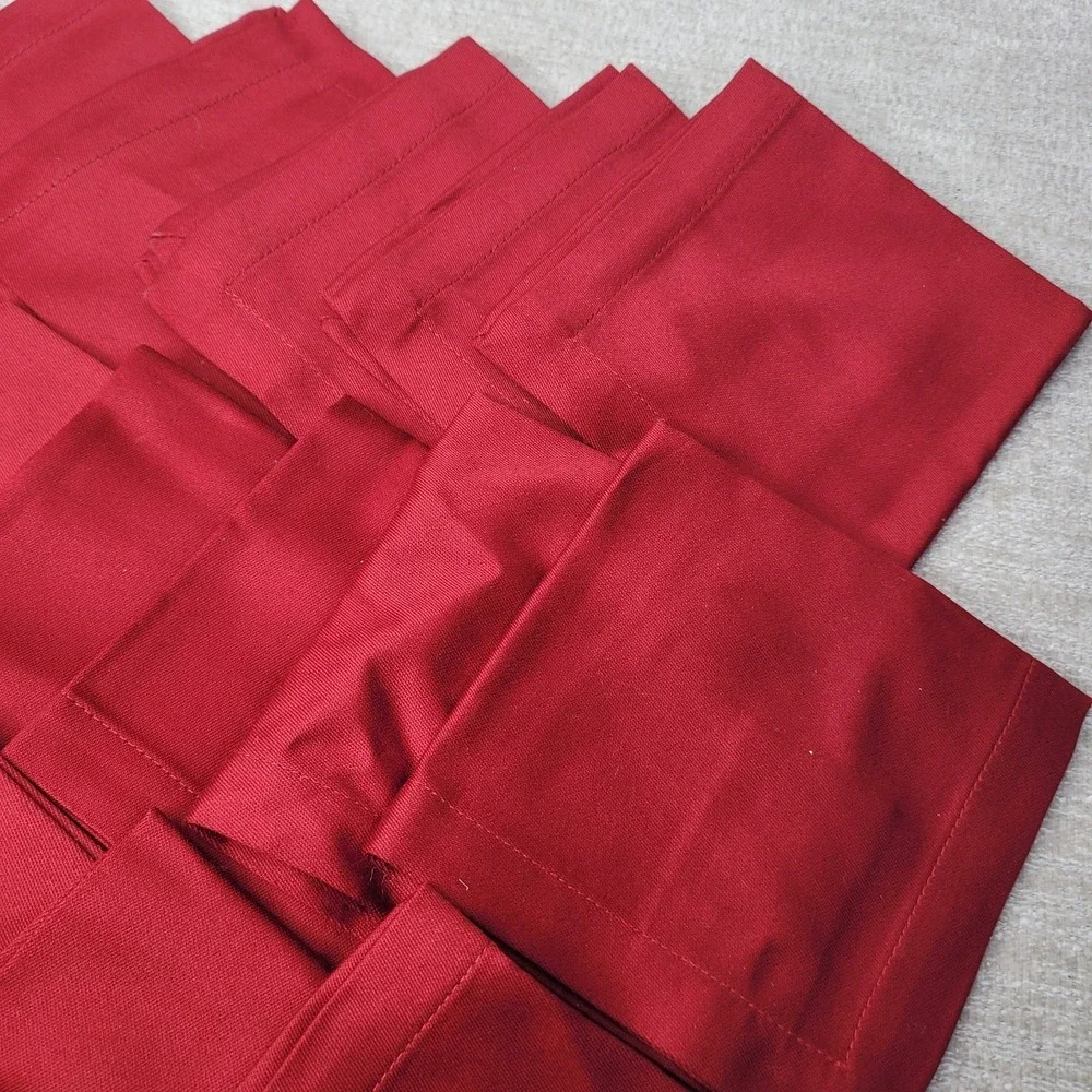 18 Pottery Barn Burgundy 10x10 100% Cotton Square Cocktail Napkins Old Stock
